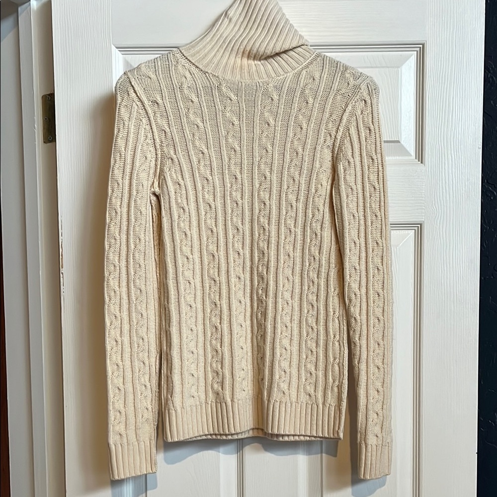 Theory Cream Cable Knit Sweater